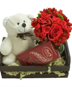 Caixa Com Flores Romântica Do Amor.